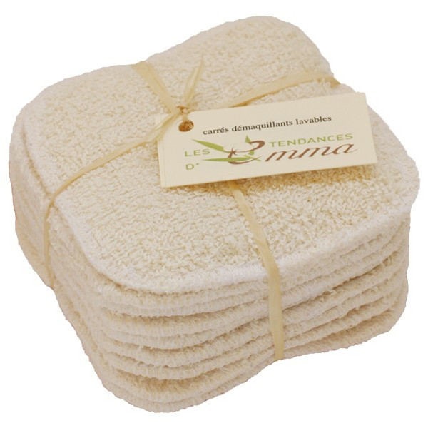 10 carrés démaquillants lavables Biface coton bio - Les Tendances d'Emma