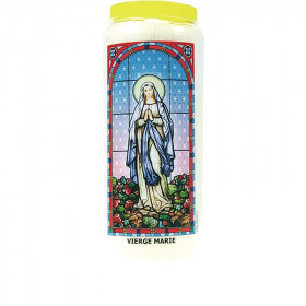 Bougie de Neuvaine vitrail : Vierge Marie