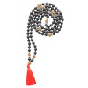 Mala en Obsidienne Noire et Rudraksha 108 perles